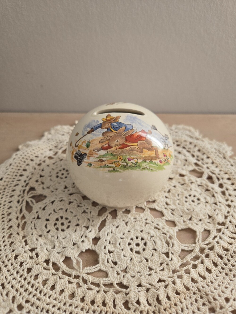 Vintage Royal Doulton Bunnykins Money Box Ball Bank | Made in England 1970s